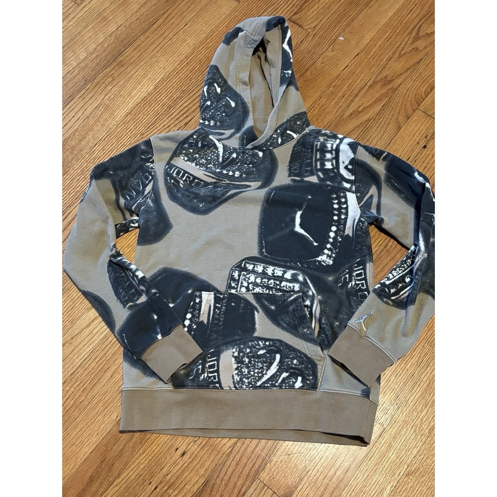 Jordan Boys Large Championship Rings All Over Print Fleece Hoodie
